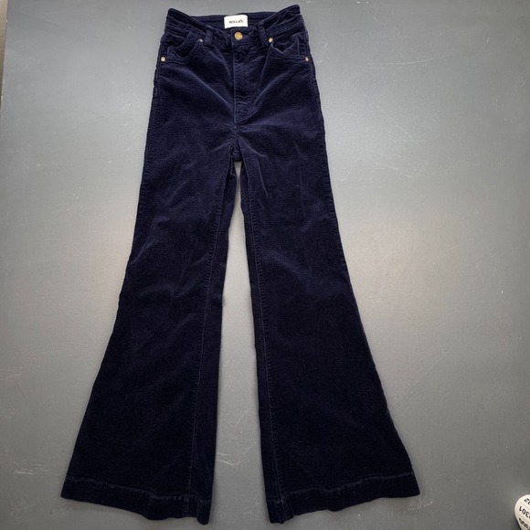 Rolla's Corduroy Flare Jeans Women's 0 High Rise Navy Blue Retro Boho Wide Leg - Picture 1 of 8
